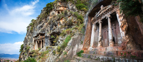 Lycian tombs in Fethiye, Turkey