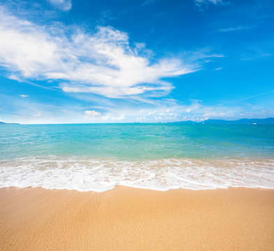 beautiful sandy beach and tropical sea