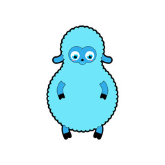 Cute Lamb baby isolated. Cartoon Sheep child. vector illustration
