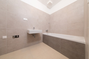 empty room with white walls and window, new build house