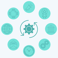 Fototapeta premium Rotate gear vector icon sign symbol