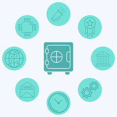 Safe box vector icon sign symbol