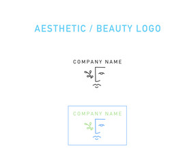 Face, Beauty, Aesthetic Logo design with line technique