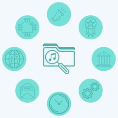 Search folder vector icon sign symbol