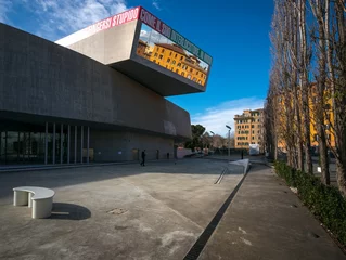 Foto op Canvas The modern architecture of Rome. Museum of Contemporary Art MAXXI. Italy. © Svetlana