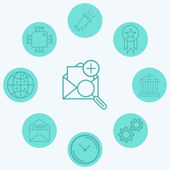 Search mail vector icon sign symbol