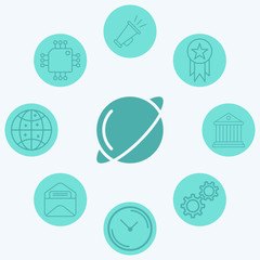 Fototapeta premium Saturn vector icon sign symbol