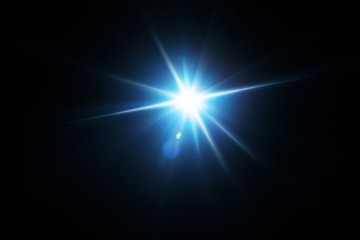 Easy to add lens flare effects for overlay designs or screen blending mode to make high-quality images. Abstract sun burst, digital flare, iridescent glare over black background.