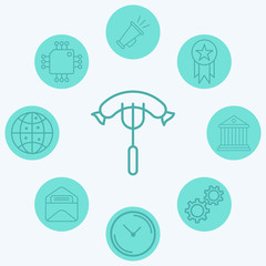 Sausage vector icon sign symbol