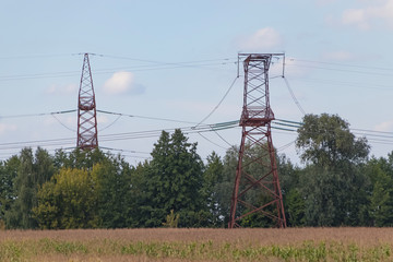 High-voltage power line, steel engineering structure