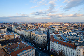 Obraz premium Aerial view of Budapest cityscape from St. Stephen Basilica, Hungary.