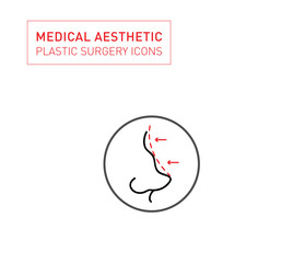nose filler, Plastic surgery, Medical Aesthetic and beauty Line icon