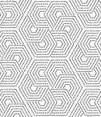 Vector geometric seamless pattern. Modern geometric background with hexagonal dots tiles.