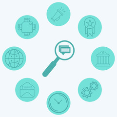 Search conversation vector icon sign symbol