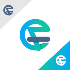 abstract C F Letter Logo Template