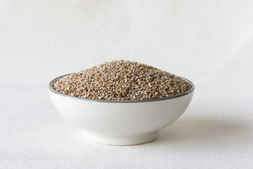 White Chia Seeds in a Bowl