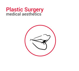 lip filer, Plastic surgery,Medical Aesthetic and beauty Line icon