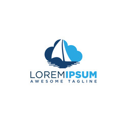 Yacht cloudshape logo design.