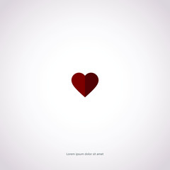 red heart on white background