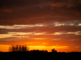 Obraz premium Natural sunset sunrise cloudy sky. Nature background.