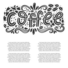 Vector Coffee lettering illustration - Coffee and text