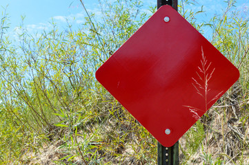 red warning sign