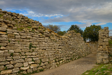 Fototapeta na wymiar Ancient walls of Troy VII site of the Trojan War near Hisarlik Turkey