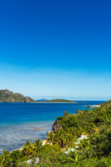 Tropical landscape of the island, Fiji. Copy space for text.