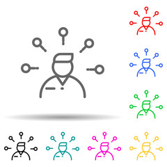 ideas of employee multi color style icon. Simple thin line, outline vector of interview icons for ui and ux, website or mobile application