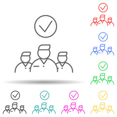 distinguished employee multi color style icon. Simple thin line, outline vector of interview icons for ui and ux, website or mobile application