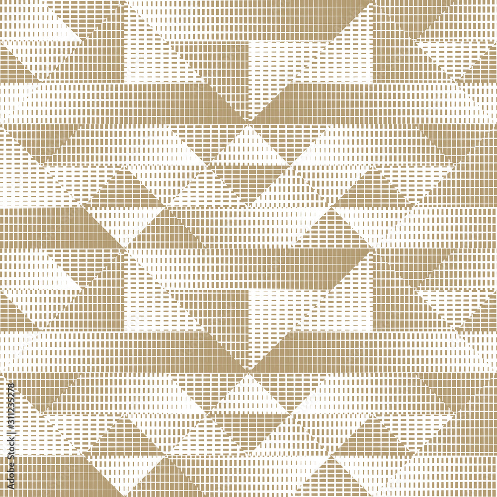 Poster abstract seamless pattern of geometric shapes with texture. optical illusion of the volume and depth