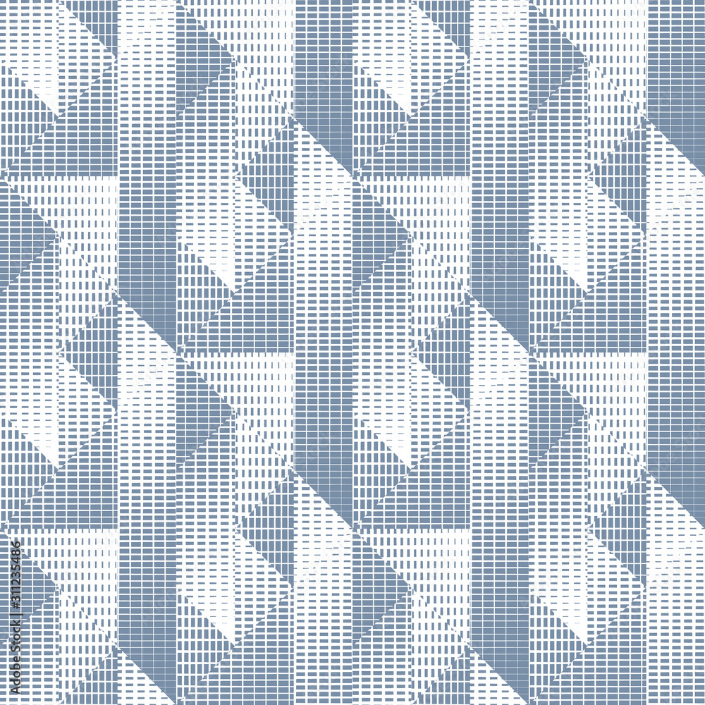 Poster abstract seamless pattern of geometric shapes with texture. optical illusion of the volume and depth