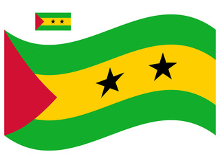 Wave Sao Tome and Principe Flag Vector