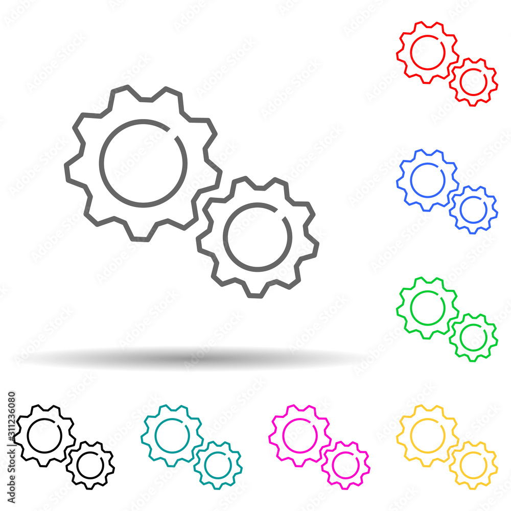 Poster gears multi color style icon. simple thin line, outline vector of scientifics study icons for ui and
