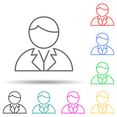 Fototapeta premium scientist multi color style icon. Simple thin line, outline vector of Scientifics study icons for ui and ux, website or mobile application