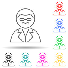 scientist multi color style icon. Simple thin line, outline vector of Scientifics study icons for ui and ux, website or mobile application