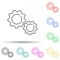 gears multi color style icon. Simple thin line, outline vector of Scientifics study icons for ui and ux, website or mobile application