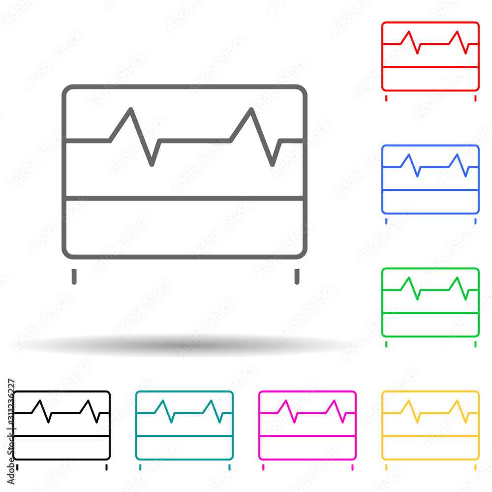 Poster cardiogram multi color style icon. simple thin line, outline vector of scientifics study icons for u
