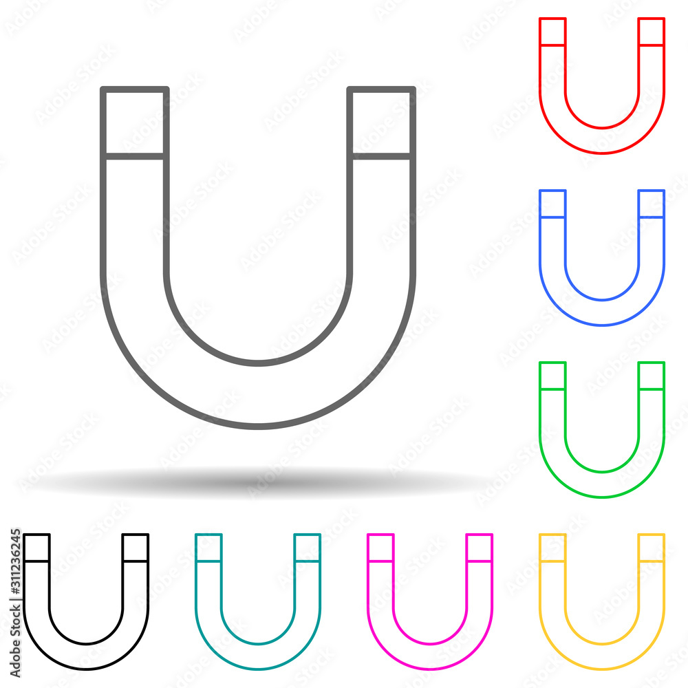 Poster magnet multi color style icon. simple thin line, outline vector of scientifics study icons for ui an
