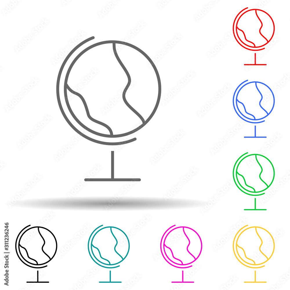 Poster earth global multi color style icon. simple thin line, outline vector of scientifics study icons for