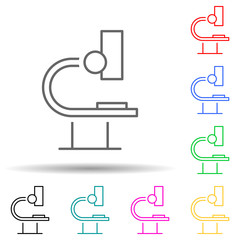 microscope multi color style icon. Simple thin line, outline vector of Scientifics study icons for ui and ux, website or mobile application