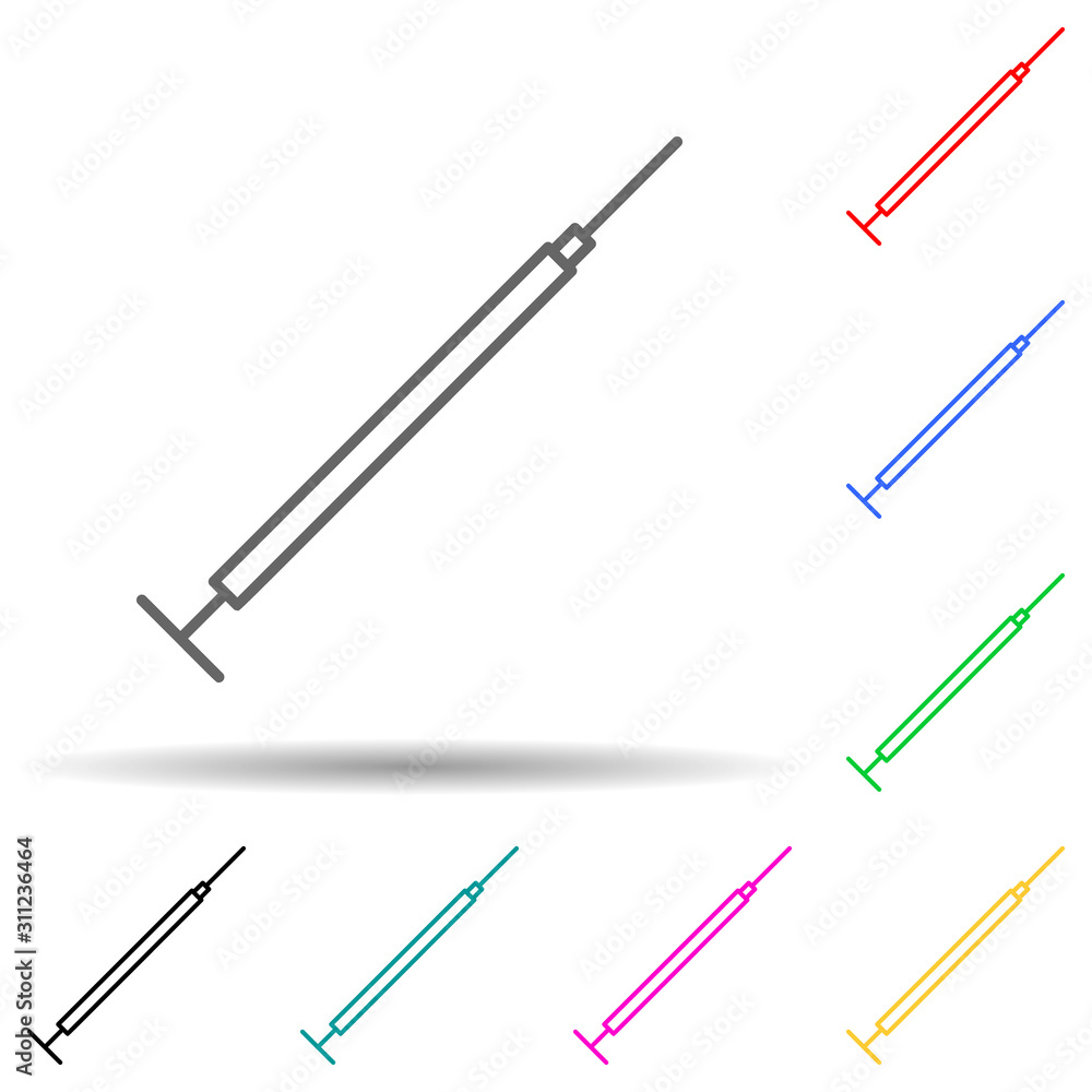Poster botox syringe multi color style icon. simple thin line, outline vector of anti agies icons for ui an