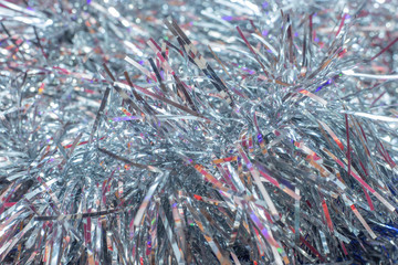 silver tinsel christmas background