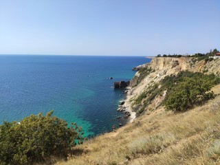 Fototapeta na wymiar Coast of sea, cape of the sea, Crimea