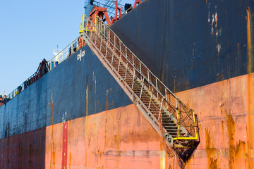 ladder on a cargo ship