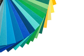 Color palette on white background, top view