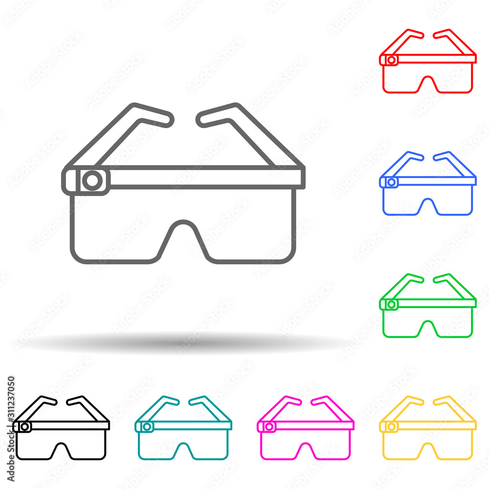 Poster smart glasses multi color style icon. simple thin line, outline vector of artifical icons for ui and