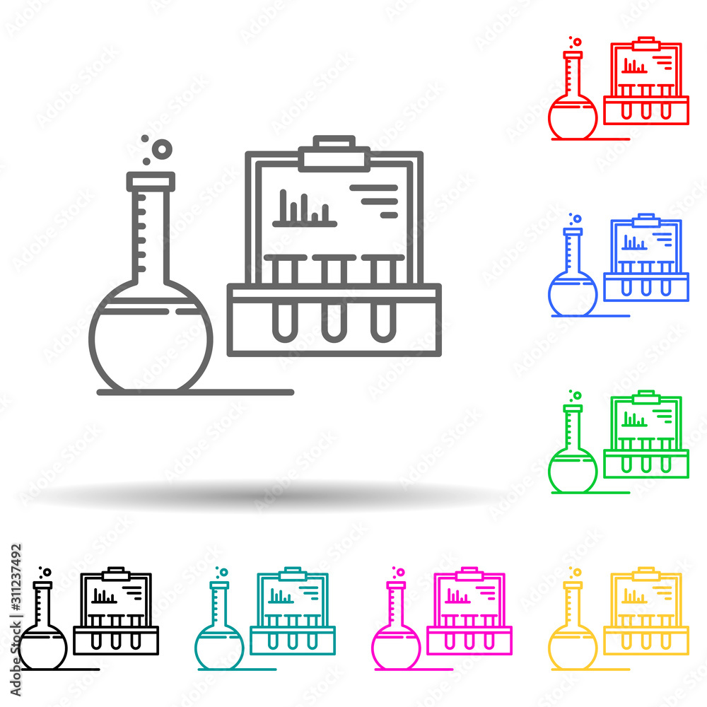 Aufkleber formula of treatment multi color style icon. simple thin line, outline vector of cancer day icons fo