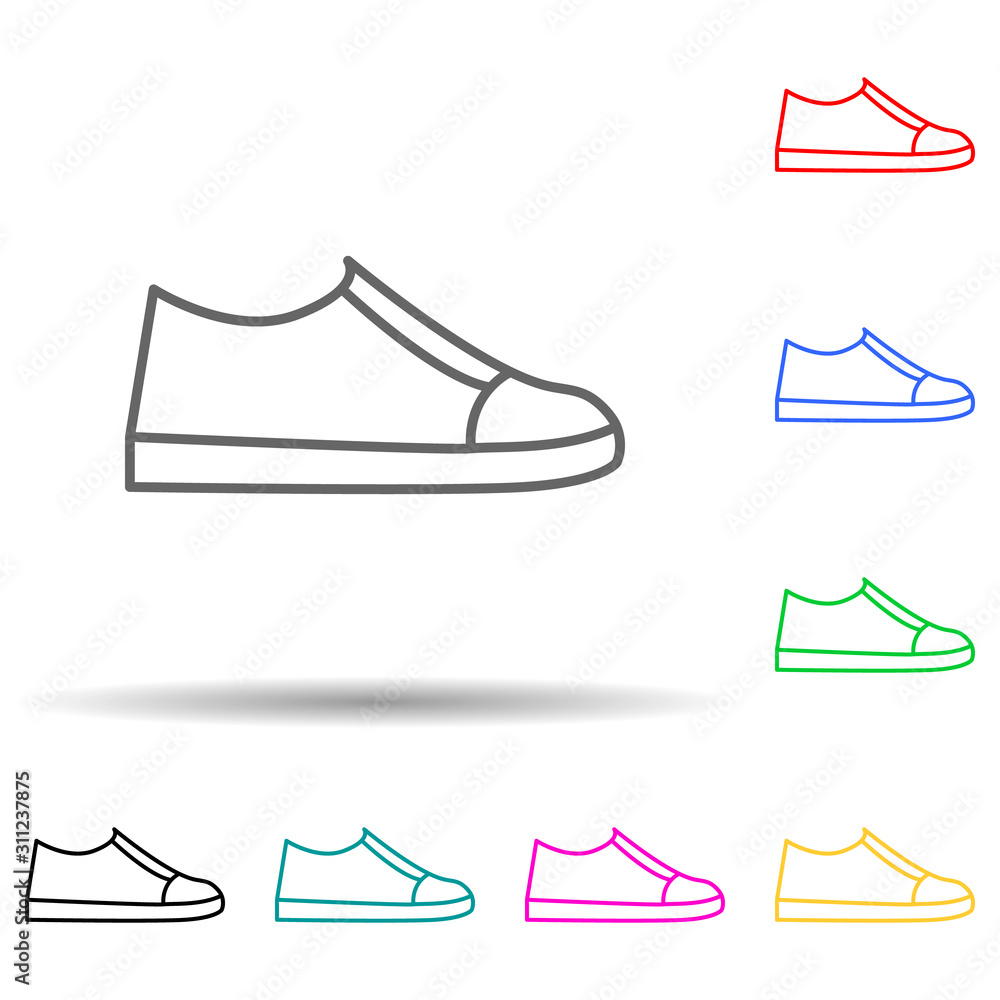 Aufkleber shoes multi color style icon. simple thin line, outline vector of clothes icons for ui and ux, websi
