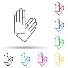 gloves multi color style icon. Simple thin line, outline vector of clothes icons for ui and ux, website or mobile application